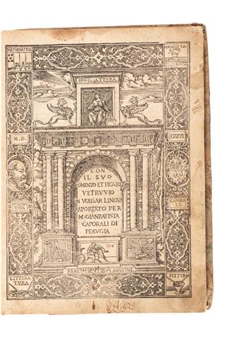 ARCHITECTURE  VITRUVIUS POLLIO, MARCUS. Architettura. Con il suo Co[m]mento et Figure. Vetruvio in Volgar Lingua.  1536